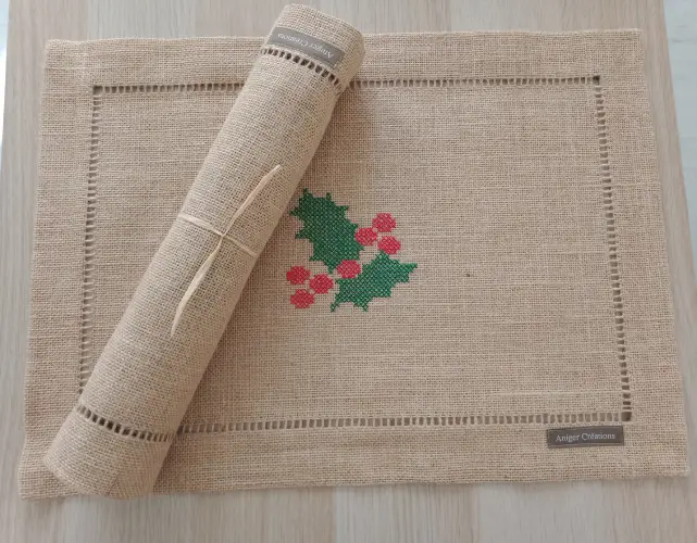 Set de table en jute "Cerisiers"