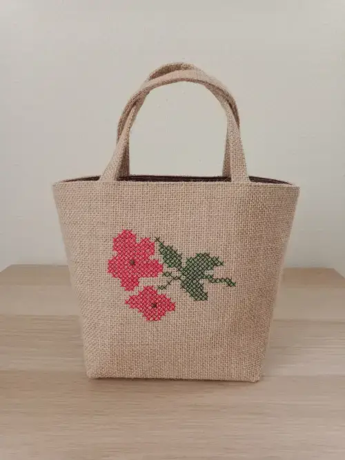 Mini sac à main femme brodé jute "Chimbu"